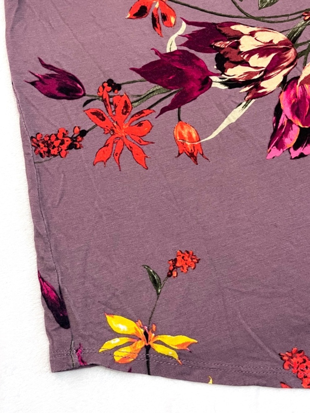 Papermoon Women’s Mauve Floral Print Purple Yellow Spaghetti Strap Tank Top - Picture 4 of 16